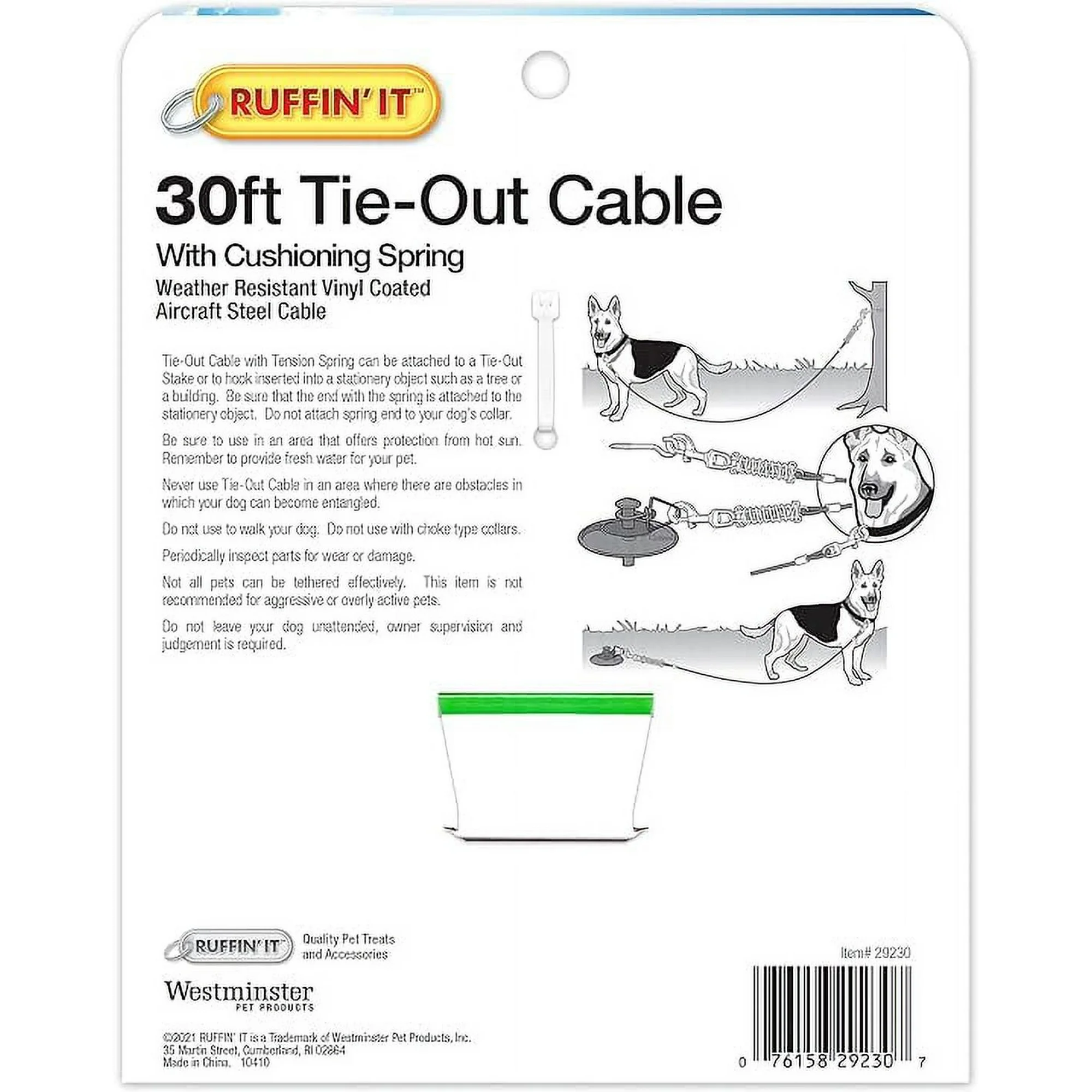 Ruffin' It Heavy Duty Cable Tie Out cable for large dogs up to 100 lb (45 kg) - Image 4