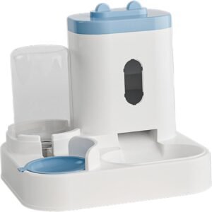 2 in 1 Automatic Pet Feeder Cat Food Dog Water Bowl , Blue