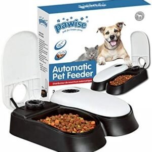 PAWISE Automatic Cat Feeders 2 Meal Automatic Dog Feeder,Dog/Cat Food Dispenser 1.5 Cups, Schedule Meal or Treat, with 48-Hour Timer