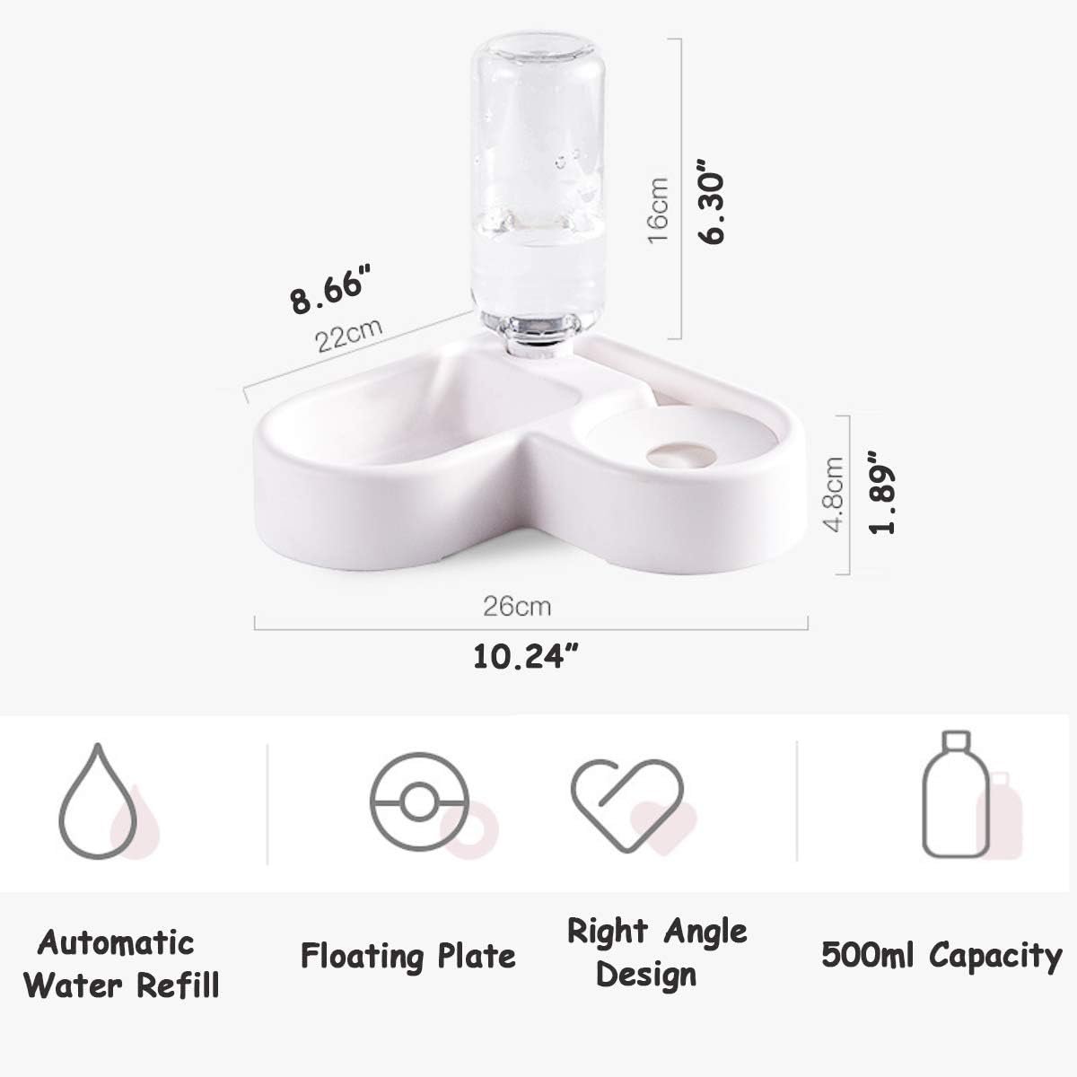 Pet Bowl Feeder Automatic Water Food Bowl Coner Dog Bowl Cat Bowl Space Saver Bowl Pet Water Bottle - Image 6