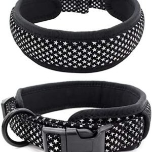Heavy Duty Dog Collar Padded with Comfortable Cushion, Adjustable Dog Training Collars for Large Medium and Small Dogs (1Pack)