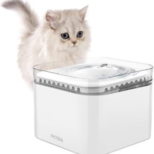 Cat Water Fountain with Upgraded Quiet Pump, 84oz/2.5L Automatic Pet Water Fountain Dog Water Dispenser with 2 Active Carbon Filters for Cats, Dogs, Pets