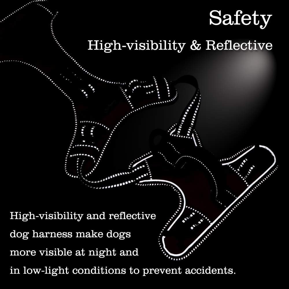 Dog Harness No Pull, Walking Pet Harness with 2 Metal Rings and Handle Reflective Breathable Oxford Soft Vest Easy Control Front Clip Harness for Large Dogs (XL - Image 11