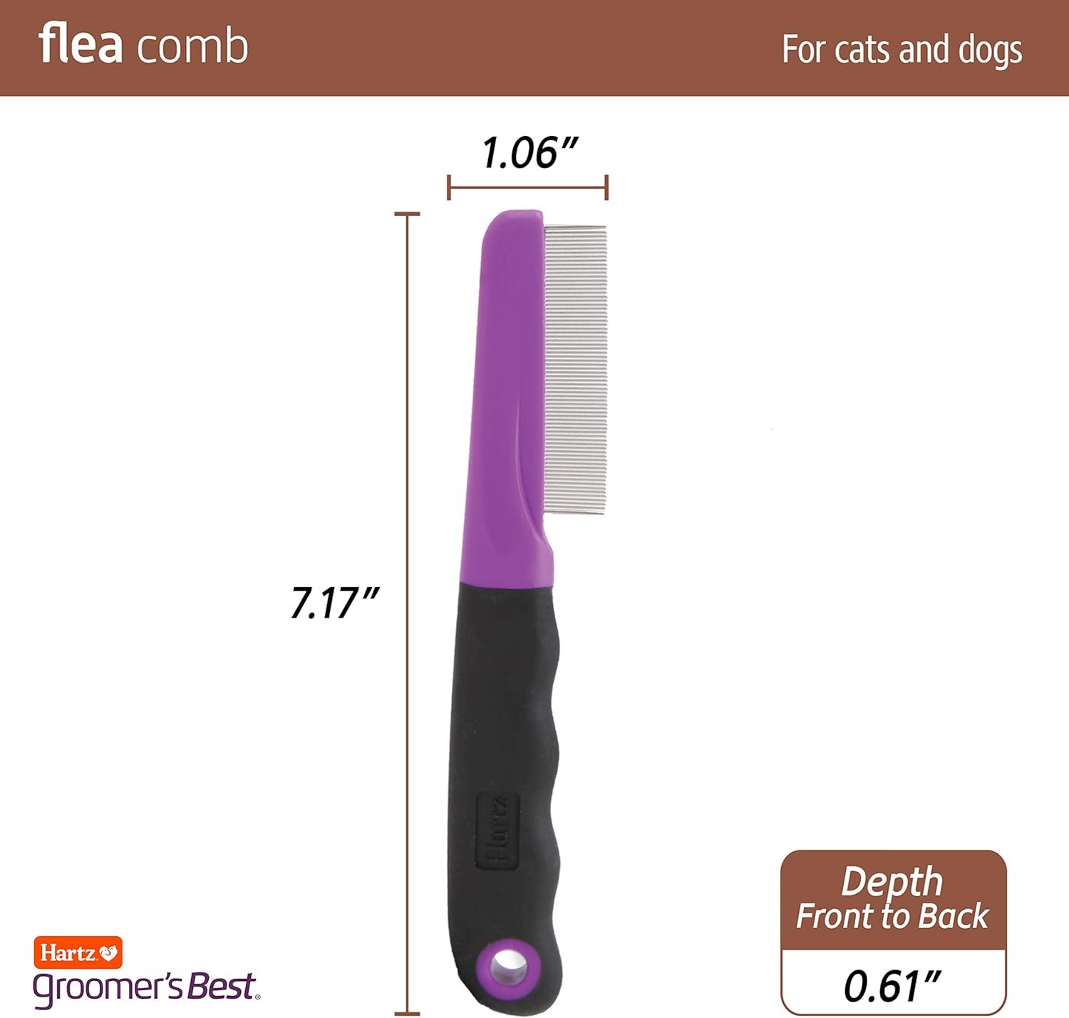 Hartz Groomer's Best Flea Comb for Dogs and Cats, Fine-Toothed Flea Comb to Remove Fleas & Flea Eggs, Gentle Pet Comb for Detangling or Dematting Face & Paws - Image 4