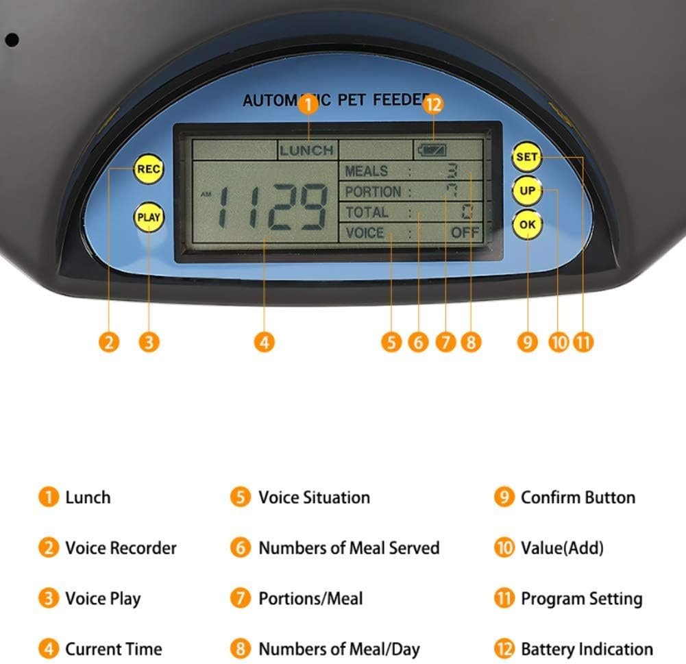 Automatic Pet Feeder Automatic Dog Feeder Small&Medium Pets Food Feeder Pet Dry Food Dispenser Cat Food Storage Kitten Food Feeder Cat Feeder Bowl black - Image 4