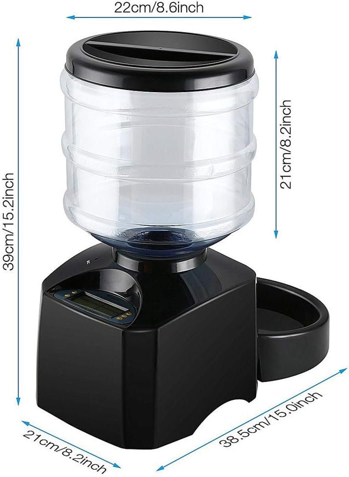 Automatic Pet Feeder Automatic Dog Feeder Small&Medium Pets Food Feeder Pet Dry Food Dispenser Cat Food Storage Kitten Food Feeder Cat Feeder Bowl black - Image 5