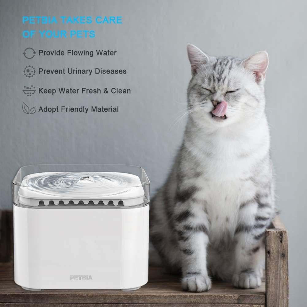 Cat Water Fountain with Upgraded Quiet Pump, 84oz/2.5L Automatic Pet Water Fountain Dog Water Dispenser with 2 Active Carbon Filters for Cats, Dogs, Pets - Image 5