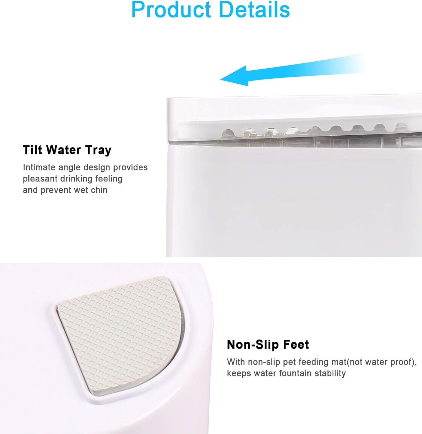 Cat Water Fountain with Upgraded Quiet Pump, 84oz/2.5L Automatic Pet Water Fountain Dog Water Dispenser with 2 Active Carbon Filters for Cats, Dogs, Pets - Image 3