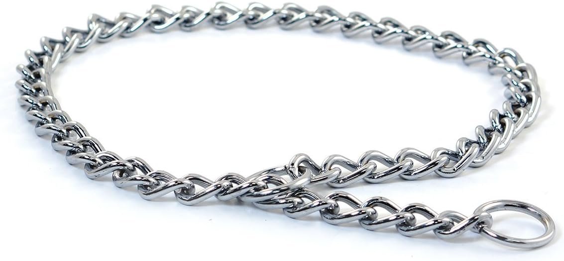 Pet Champion Choke Chain No Pull Adjustable Metal Dog Collar, Large 3mm x 20-26in
