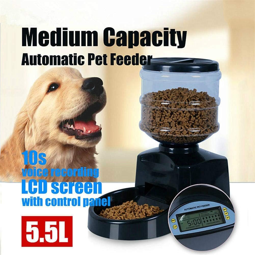Automatic Pet Feeder Automatic Dog Feeder Small&Medium Pets Food Feeder Pet Dry Food Dispenser Cat Food Storage Kitten Food Feeder Cat Feeder Bowl black - Image 6