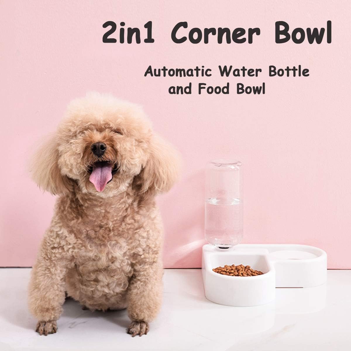 Pet Bowl Feeder Automatic Water Food Bowl Coner Dog Bowl Cat Bowl Space Saver Bowl Pet Water Bottle - Image 4