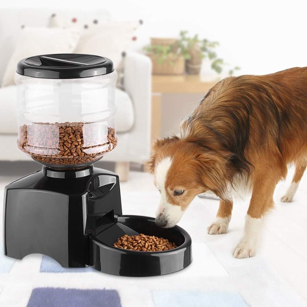 Automatic Pet Feeder Automatic Dog Feeder Small&Medium Pets Food Feeder Pet Dry Food Dispenser Cat Food Storage Kitten Food Feeder Cat Feeder Bowl black - Image 7