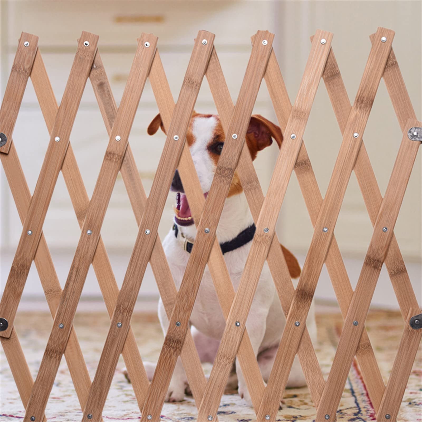 Expandable Accordion Dog Gate Wooden Pet Folding Fence Isolation Protection Gate - Image 5