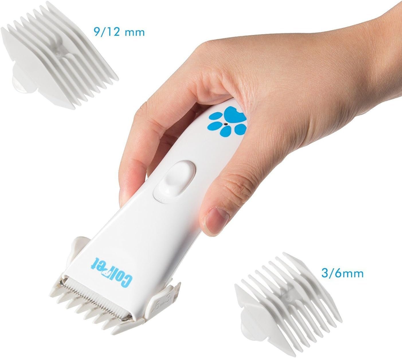 ColPet Dog Clippers, Rechargeable Electric Cat Hair Trimmer Waterproof Pet Grooming Tool with Double Blades - Image 4