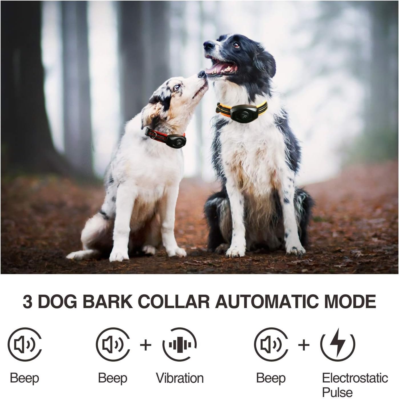 Dog Training Collar & Anti bark Collar 2 in 1, Remote Range 1000-1500ft,Rechargeable - Waterproof 3 Modes Beep, Vibration, Dog Bark Stop Collar for Small, Medium, Large Dog - Image 4
