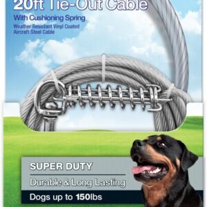 Ruffin' It Chrome Tie Cable Super Duty Cable for Large dogs up to 150 lb