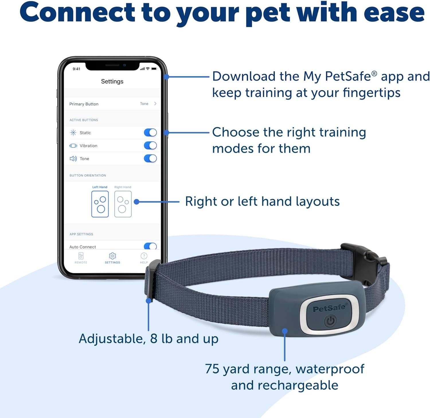 PetSafe Smart Dog Training Collar – Uses Smartphone as Handheld Remote Control – Tone, Vibration, 1-15 Levels of Static Stimulation – Bluetooth Wireless System – All in One Pet Training Solution - Image 5