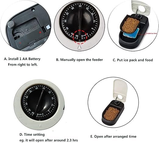 PAWISE Automatic Cat Feeders 2 Meal Automatic Dog Feeder,Dog/Cat Food Dispenser 1.5 Cups, Schedule Meal or Treat, with 48-Hour Timer - Image 6