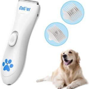 ColPet Dog Clippers, Rechargeable Electric Cat Hair Trimmer Waterproof Pet Grooming Tool with Double Blades