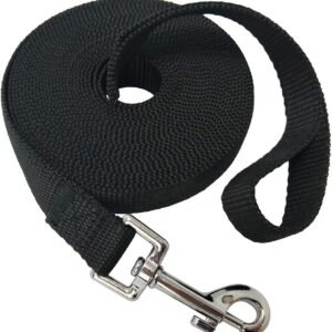 Dog/Puppy Obedience Recall Training Agility Lead - 9 meter Training Leash - Great for Training, Play, Camping, or Backyard, 2 Packs Black Long Leash