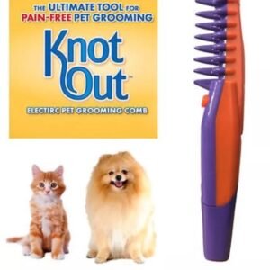 Electric Pet Grooming Comb Grey Dog Cat Pet Knot Out Cuts Tangles Tools