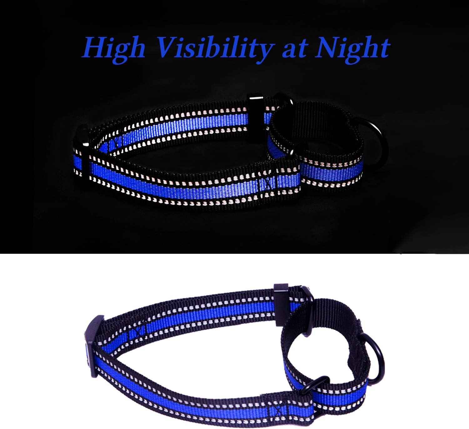 Reflective Strong Dog Leash, Heavy Duty Dog Leash with Reflective Dog Collar and Dog Waste Bag Dispenser for Dogs (150 cm Leash + L Collar, Blue) - Image 7