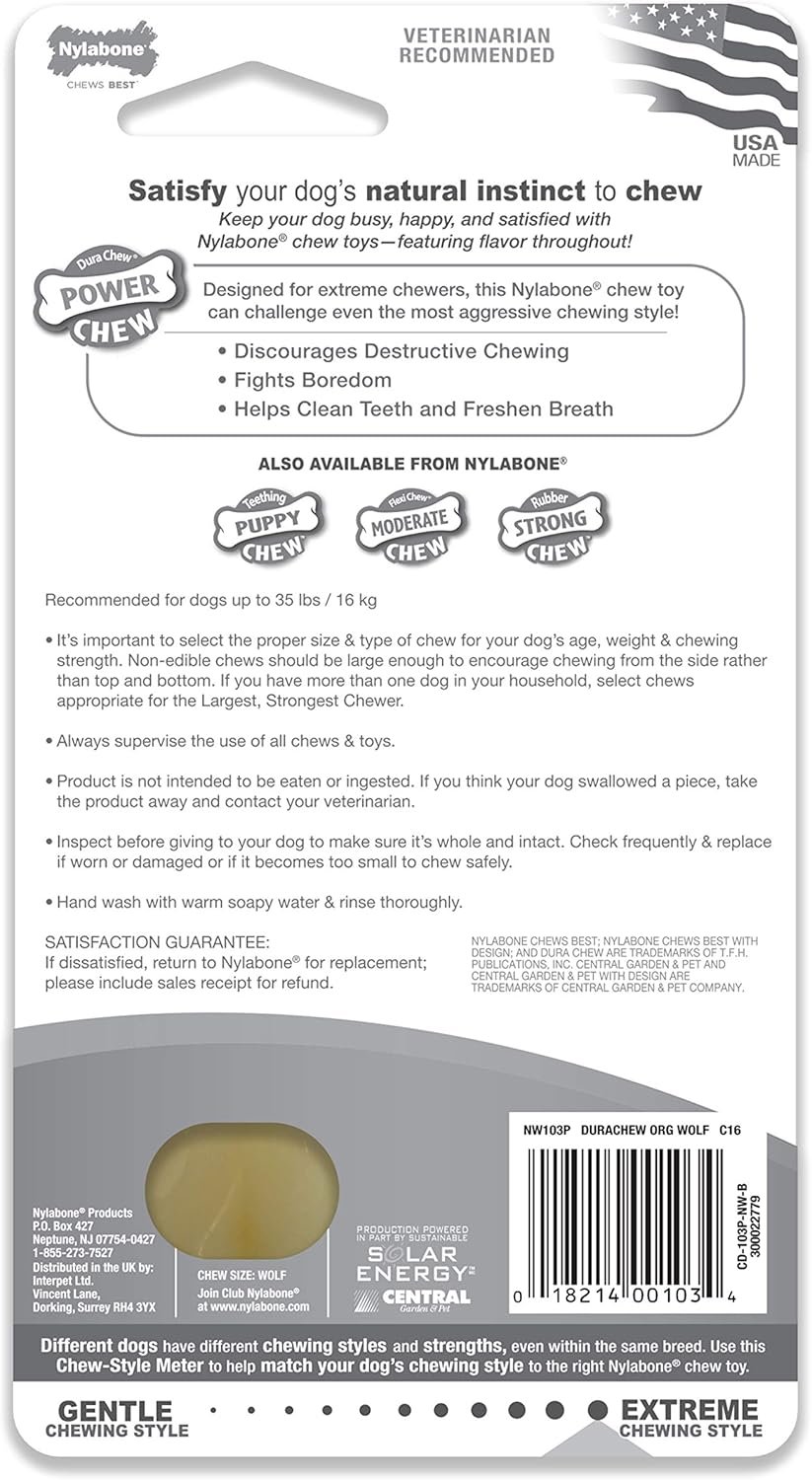 Nylabone Power Chew Dental Chew Toy Durable Dinosaur Dog Toy - Image 3