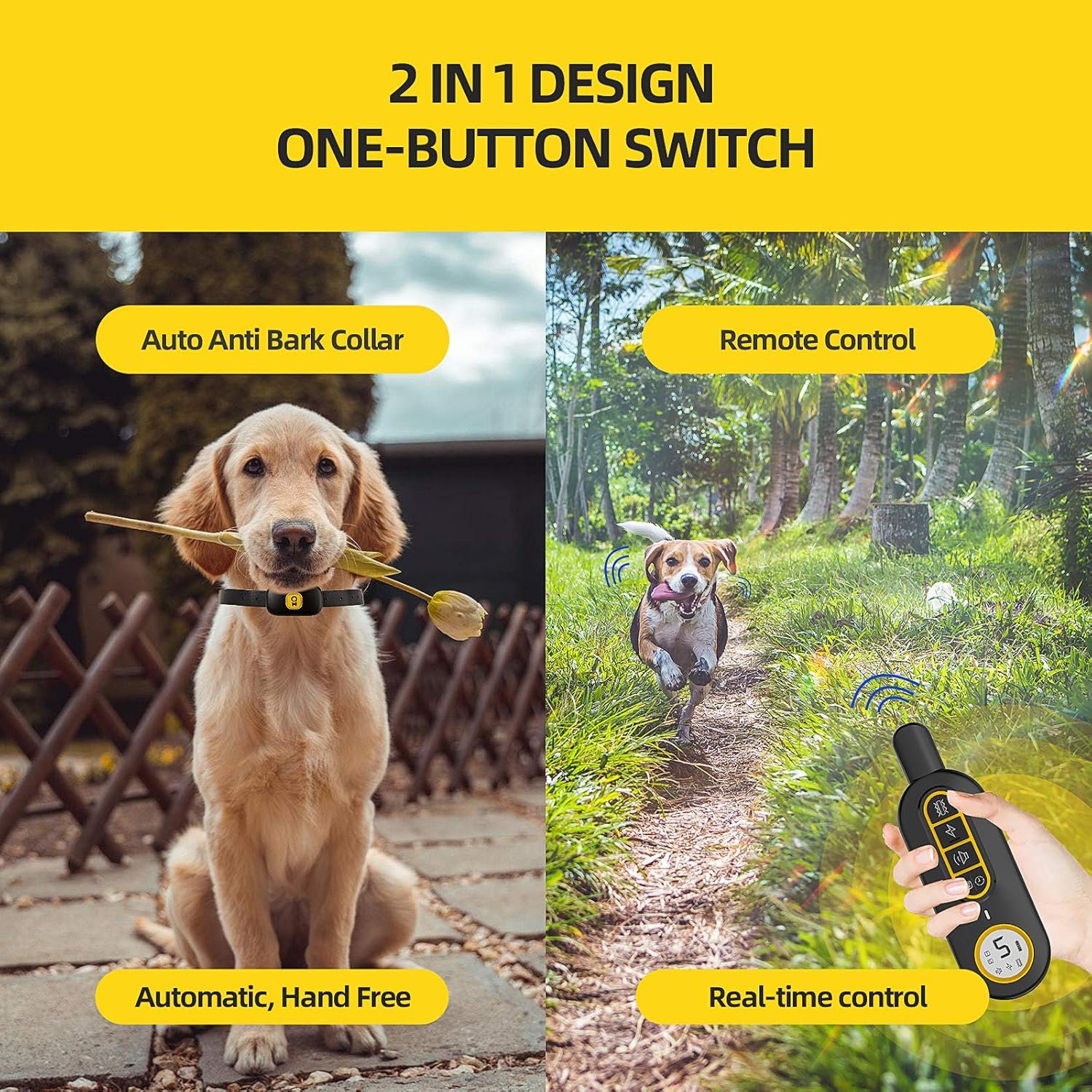 Dog Training Collar, Shock Collar for Dogs with Remote, 3 Training Modes-Beep, Vibration and No Harm Shock, 2 in 1 Rechargeable Collar, Adjustable Waterproof E Collar for Large Medium Small Dogs - Image 6