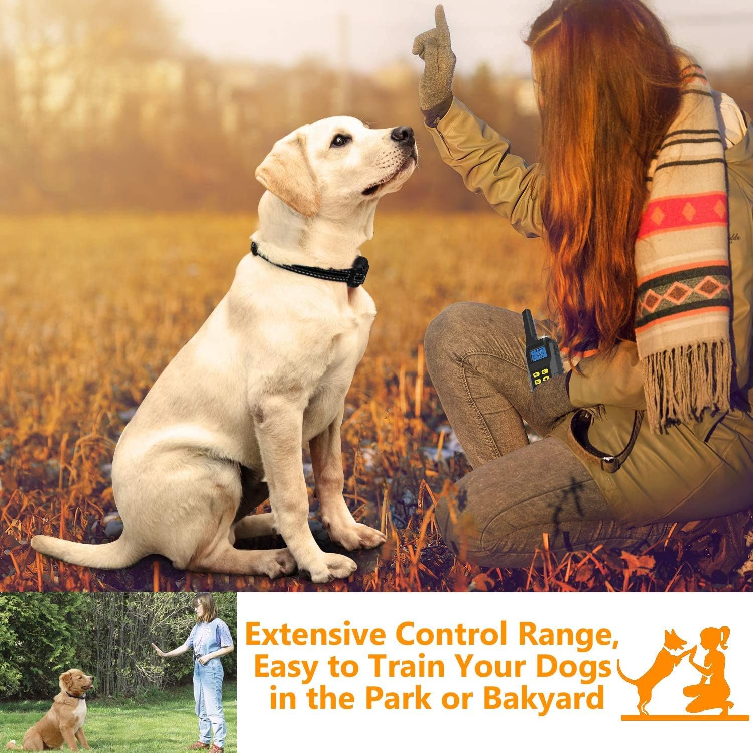 Dog Training Collar with Remote for 1000 meters, Rechargeable Dog Shock Collar with Auto Anti Bark, Waterproof 100 Levels Adjustable Beep/Vibration/Shock for Small Medium Large Dogs - Image 8