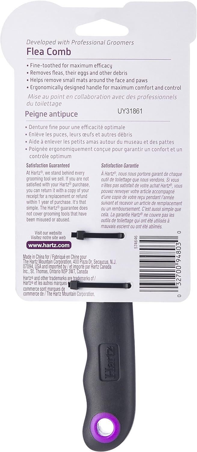 Hartz Groomer's Best Flea Comb for Dogs and Cats, Fine-Toothed Flea Comb to Remove Fleas & Flea Eggs, Gentle Pet Comb for Detangling or Dematting Face & Paws - Image 6