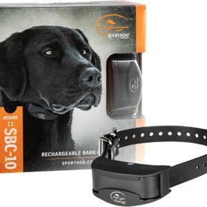 SportDOG Brand NoBark 10 Collar - Rechargeable, Programmable Bark Collar - Waterproof & Submersible, Black