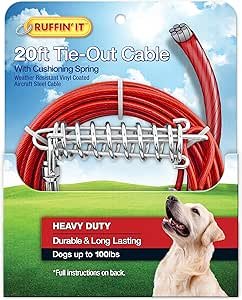 Ruffin' It Heavy Duty Cable Tie Out cable for large dogs up to 100 lb (45 kg) - Image 5