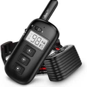 Dog Bark Collar 2 in 1 Remote Training Collar Shock, Vibration, Beep Behavior Correction Waterproof Collar Remote Automatic Anti-Bark 1900ft Range