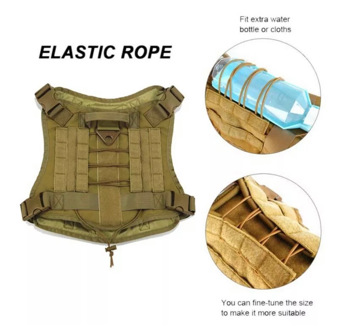 Premium Tactical Dog Harness, Military Dog Harness Patent Straps, Extended Service Dog Vest No Pull Dog Harness with Way Handles& Metal D Rings, Personalized Dog Vest (M),(L),(XL) - Image 6