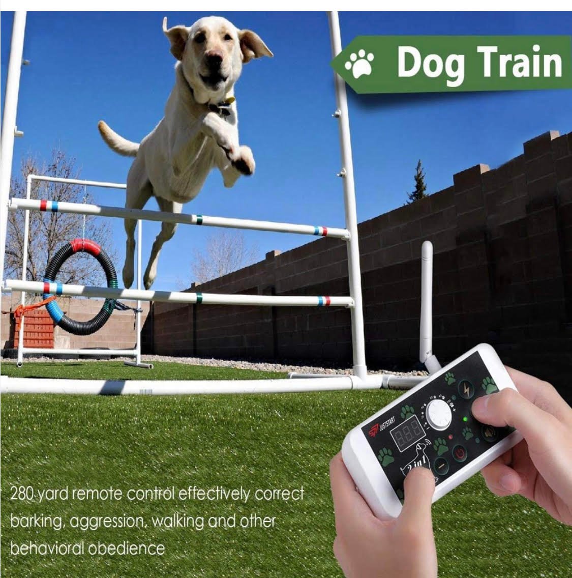 Dog Wireless Fence & Training Collar 2-in-1 System, Pets Dog Containment System Boundary Container with IP65 Waterproof Dog Training Collar Receiver, Adjustable Control Range 200 meter,for1dog - Image 4