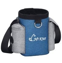 Hi Kiss Dog Treat Training Pouch,Treat Tote Carry Snacks Toys for Training Reward Walking,Solid Clip, Waist belt, Shoulder Strap, Built-in Poop Bag Dispenser