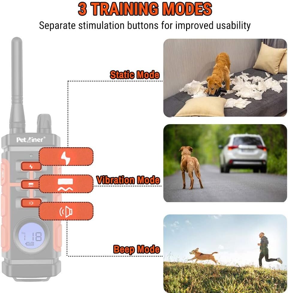 Petrainer PET616A Waterproof dog training collar with remote electric collar for dogs with Beep Vibrate Static Rechargeable Dog Training Collar - Image 4