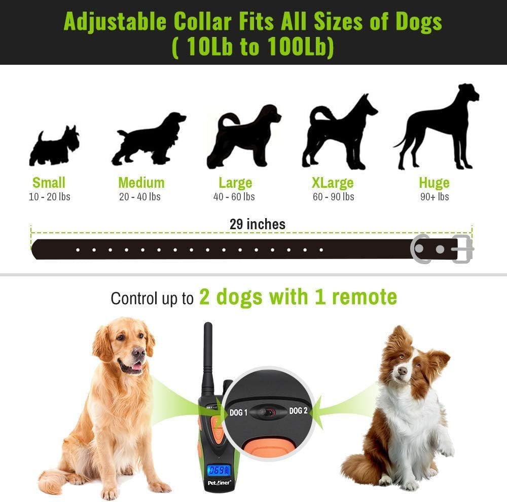 Petrainer 617A Dog Training Collar with Remote Waterproof and Rechargerable Electric Collar with Beep Vibrating for Dogs,1000ft/ 330yards Range - Image 3