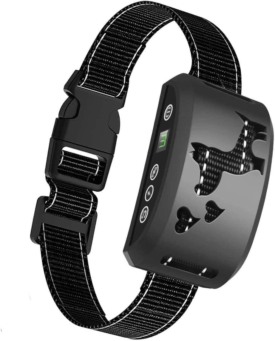 Bark Collar, Harmless Bark Collar for Any Size Dogs, Rechargeable Anti bark Collar, Beep Vibration and No Harm Shock Smart Detection Module