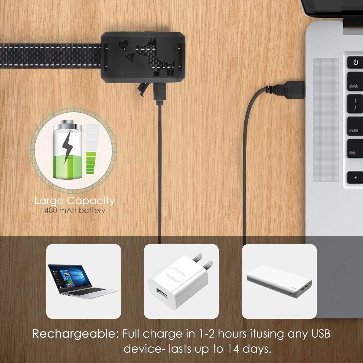 Bark Collar, Harmless Bark Collar for Any Size Dogs, Rechargeable Anti bark Collar, Beep Vibration and No Harm Shock Smart Detection Module - Image 6