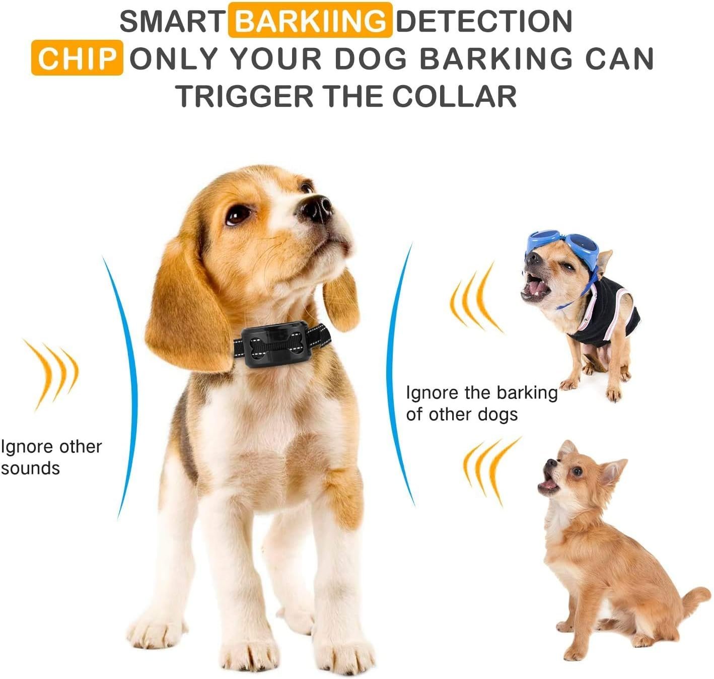 Bark Collar, Harmless Bark Collar for Any Size Dogs, Rechargeable Anti bark Collar, Beep Vibration and No Harm Shock Smart Detection Module - Image 8