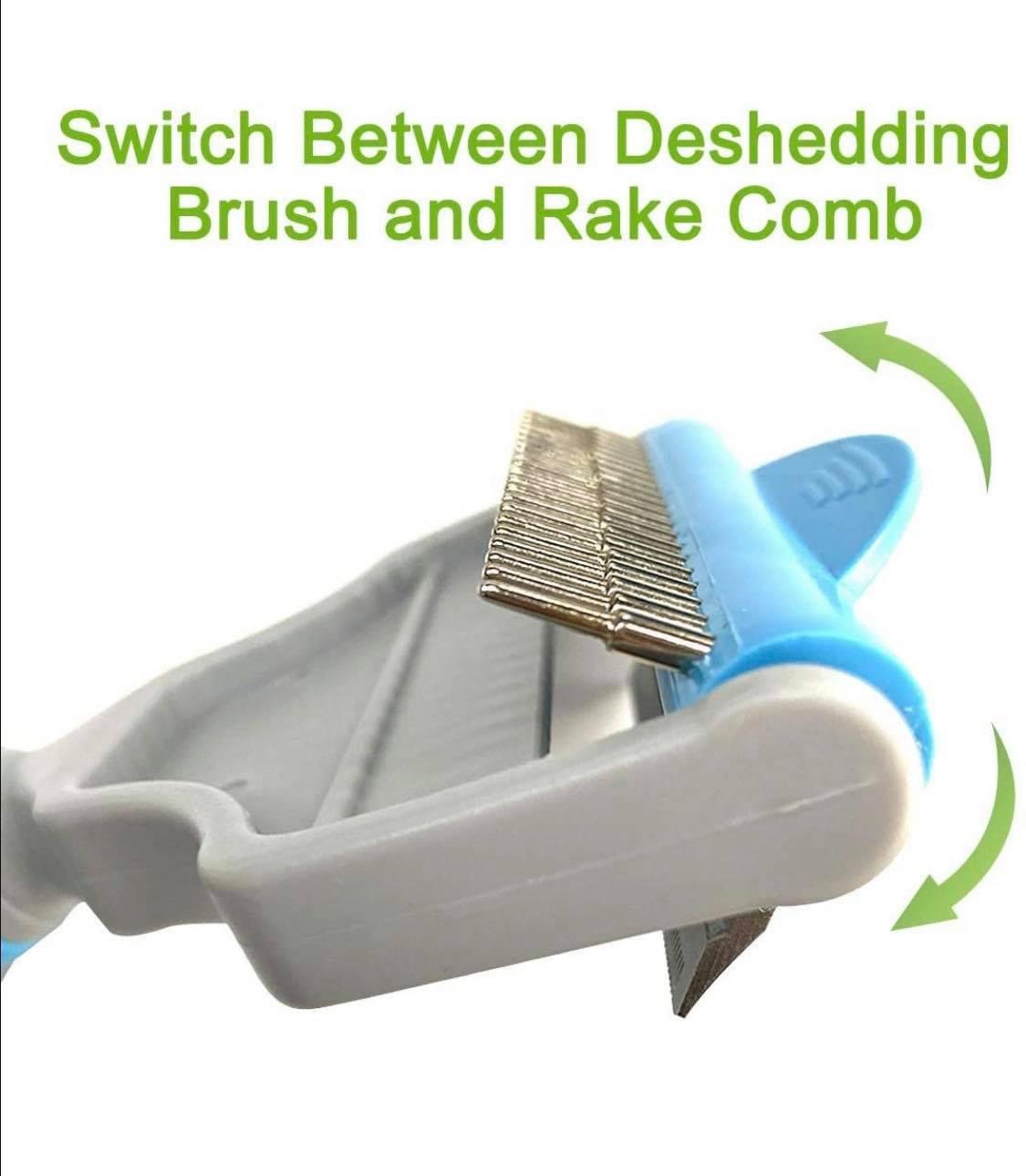 2 in 1 Deshedding Comb & Dog Brush, Dual Rake for Pets - Small, Medium & Large Dogs Cats and Horses - Short or Long Haired and Fur Types Pets, Large - Image 5